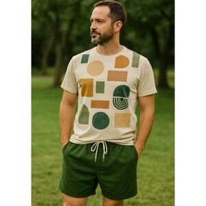 SHEIN Men's Medium Green Solid Drawstring Shorts Daily Casual Wear NIB